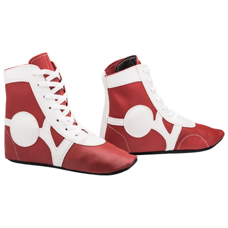 Купить Обувь для самбо SM-0102, кожа, красный Rusco в Верхняясалде 